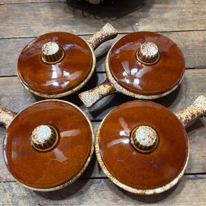 Brown Drop Glaze Soup Bowls